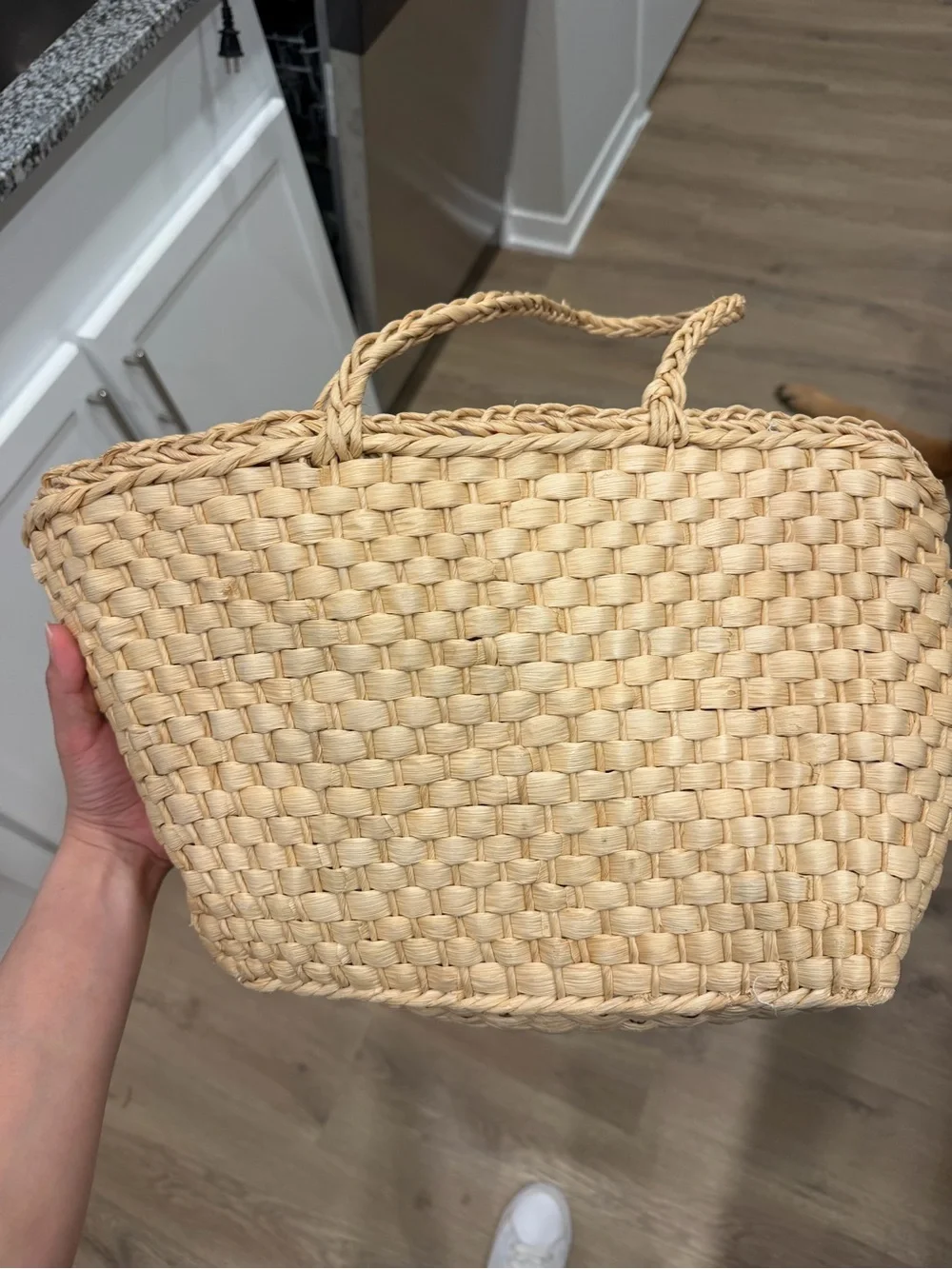 Woven Straw Tote Bag - Natural